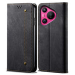 For Huawei Pura 70 Case Leather Wallet Phone Cover Jeans Cloth Texture