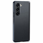 For Samsung Galaxy Z Fold6 5G Case Electroplating PU Leather+PC Phone Cover with Hinge Protection