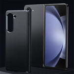 For Samsung Galaxy Z Fold6 5G Case Electroplating PU Leather+PC Phone Cover with Hinge Protection