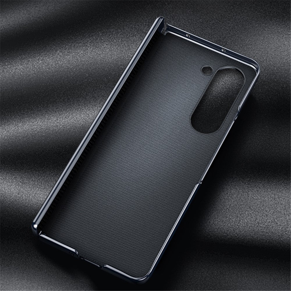 For Samsung Galaxy Z Fold6 5G Case Electroplating PU Leather+PC Phone Cover with Hinge Protection