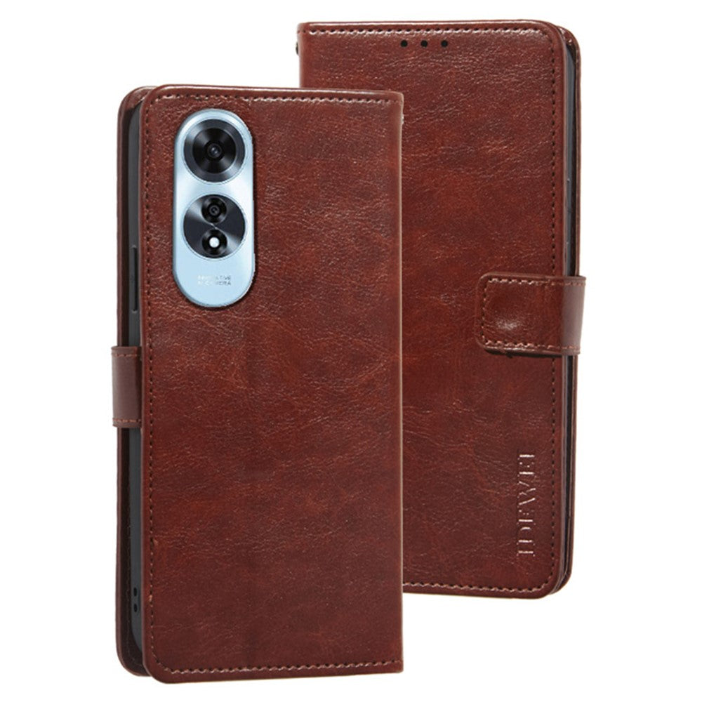 IDEWEI For Oppo A60 4G Case Wallet Leather Crazy Horse Texture Phone Cover