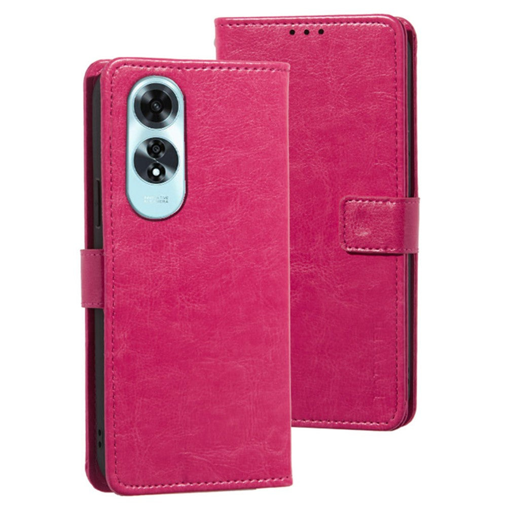IDEWEI For Oppo A60 4G Case Wallet Leather Crazy Horse Texture Phone Cover