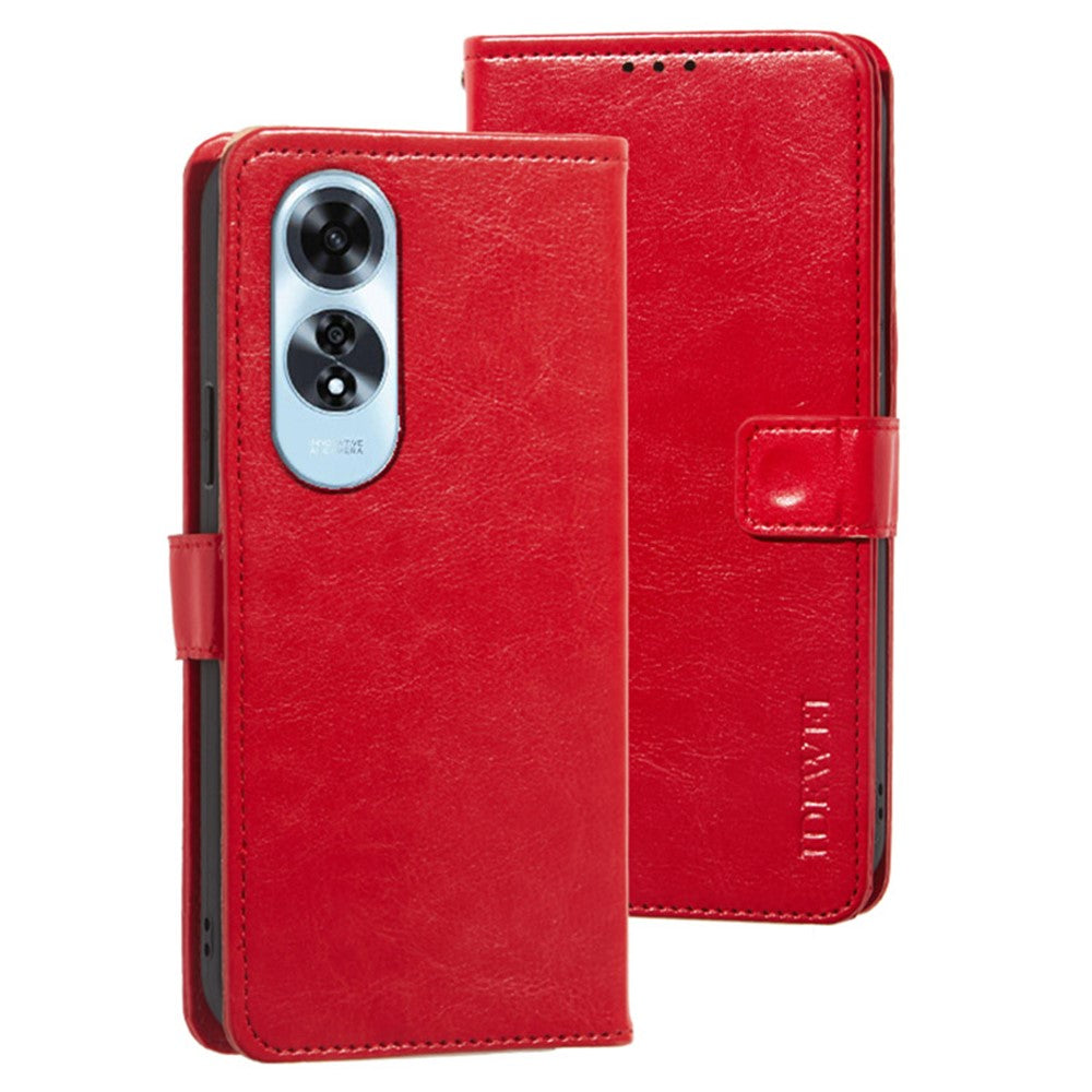 IDEWEI For Oppo A60 4G Case Wallet Leather Crazy Horse Texture Phone Cover