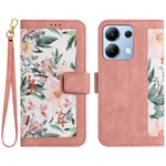 For Xiaomi Redmi Note 13 4G Case Printed Flower Pattern PU Leather Wallet Phone Cover