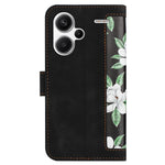 For Xiaomi Redmi Note 13 Pro+ 5G Case PU Leather Flower Pattern Wallet Style Flip Phone Cover