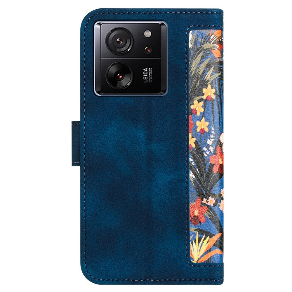 Xiaomi 13T / 13T Pro-skal med kortplatser, mönstertryckt mobilläderfodral