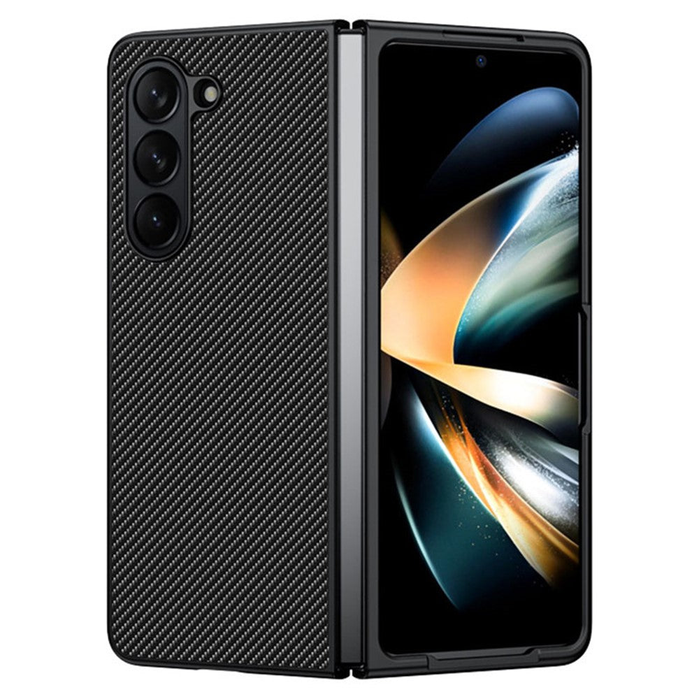 For Samsung Galaxy Z Fold6 5G Case Carbon Fiber Texture PU + PC Phone Cover