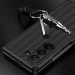 For Samsung Galaxy Z Fold6 5G Case Carbon Fiber Texture PU + PC Phone Cover
