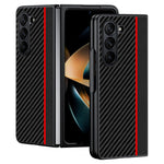 For Samsung Galaxy Z Fold6 5G Case Carbon Fiber Texture PU + PC Phone Cover