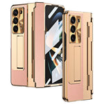 Til Samsung Galaxy Z Fold6 5G Etui Læder+PC Stander Telefoncover med Hærdet Glasfilm