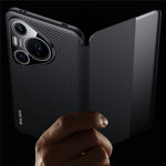 SULADA For Huawei Pura 70 Pro / Pura 70 Pro+ Case View Window Carbon Fiber Texture Leather Cover