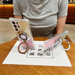 For Samsung Galaxy S23 Ultra TPU+Acrylic Case Gradient Phone Cover Magnetic Case Ring Kickstand