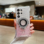 For Samsung Galaxy S23 Ultra TPU+Acrylic Case Gradient Phone Cover Magnetic Case Ring Kickstand