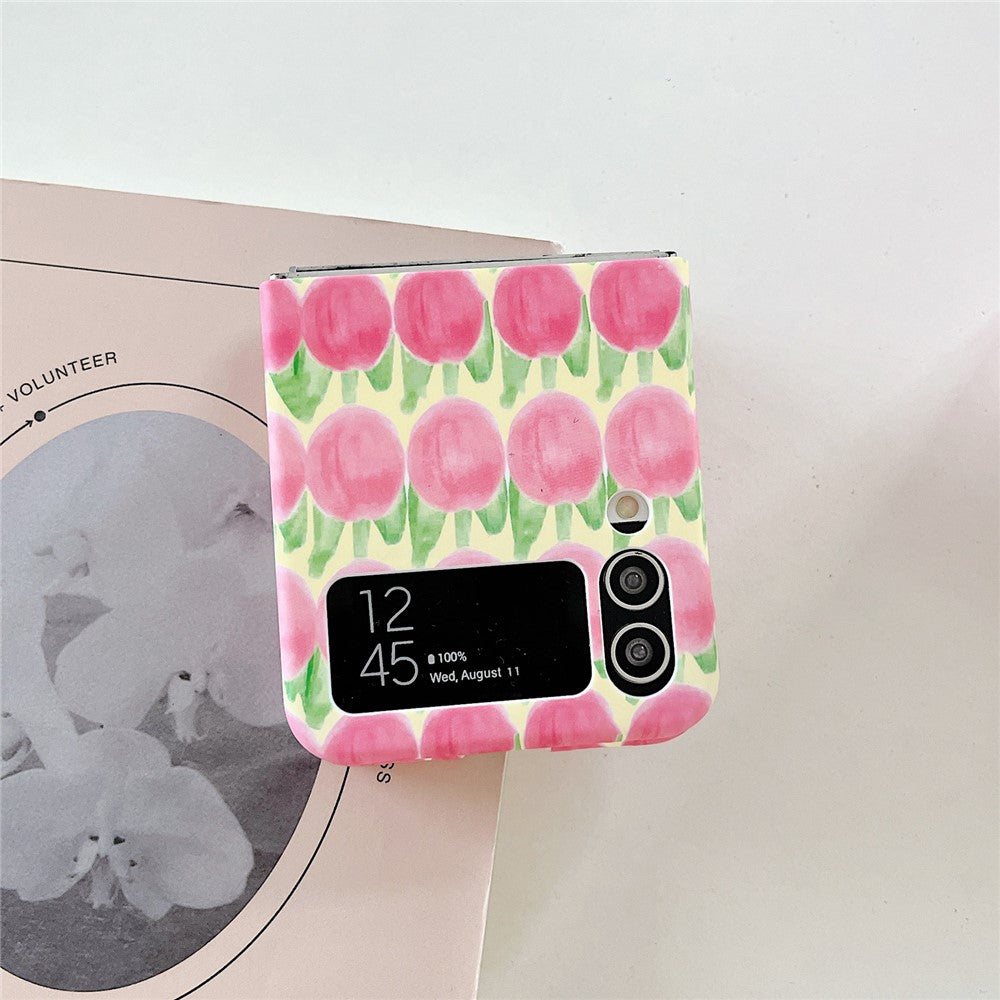 Til Samsung Galaxy Z Flip4 5G Ferskenmønster Telefoncover PC Telefoncover Sammenklappeligt Telefoncover