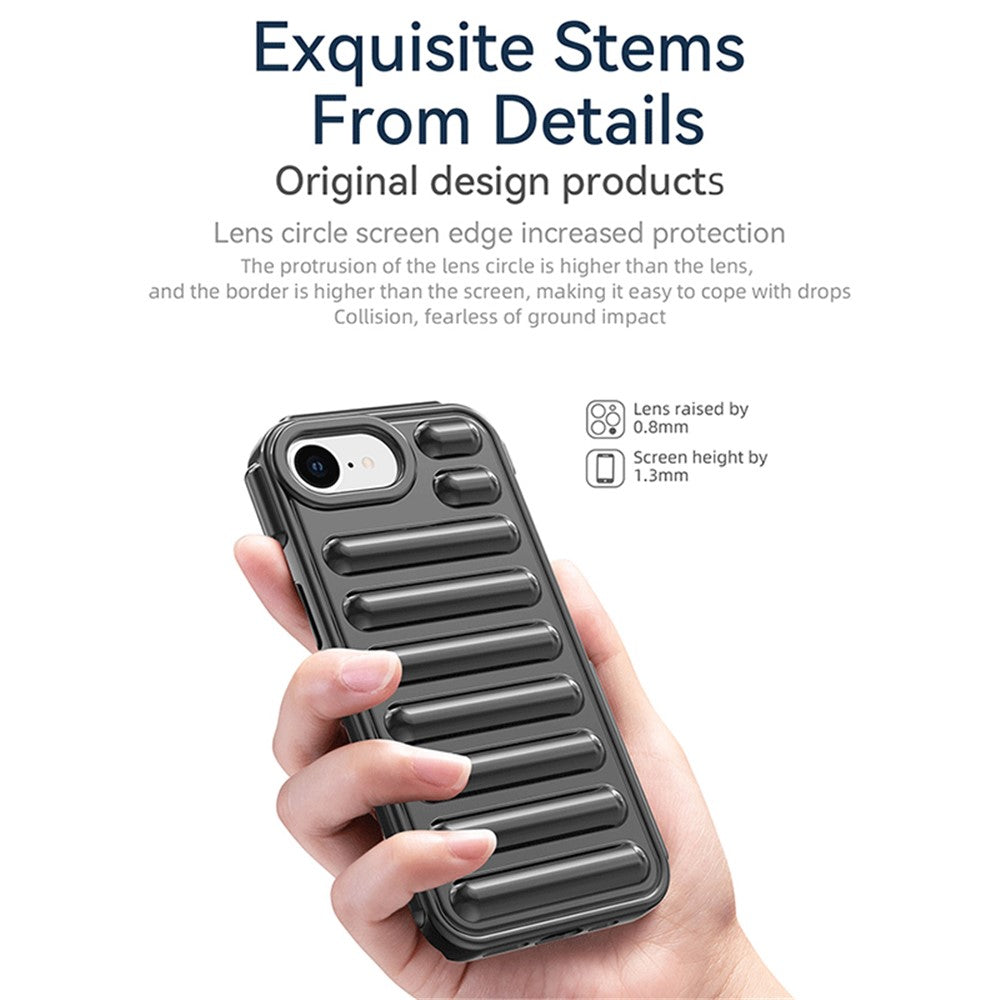 Capsule Series til iPhone 17e / 16e Cover Blødt TPU Ribbet Anti-Dråbe Telefoncover