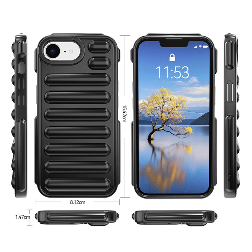 Capsule Series til iPhone 17e / 16e Cover Blødt TPU Ribbet Anti-Dråbe Telefoncover