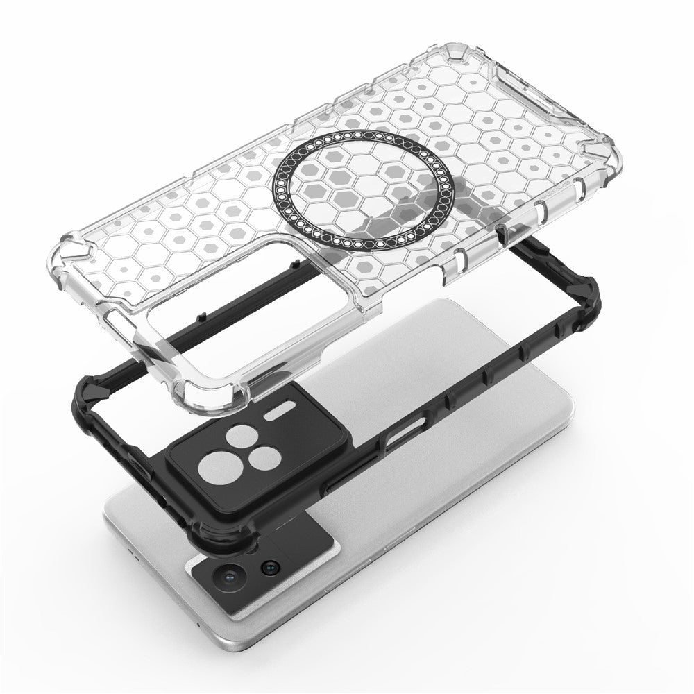For Xiaomi Redmi K60E 5G Magnetic Case Reinforced Corners TPU+PC Honeycomb Phone Cover