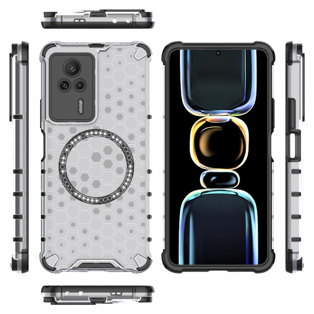For Xiaomi Redmi K60E 5G Magnetic Case Reinforced Corners TPU+PC Honeycomb Phone Cover