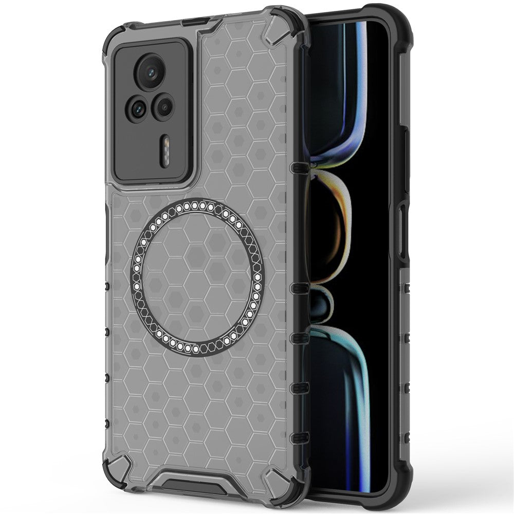 For Xiaomi Redmi K60E 5G Magnetic Case Reinforced Corners TPU+PC Honeycomb Phone Cover