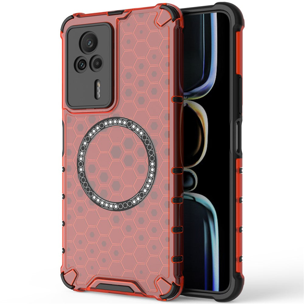 For Xiaomi Redmi K60E 5G Magnetic Case Reinforced Corners TPU+PC Honeycomb Phone Cover