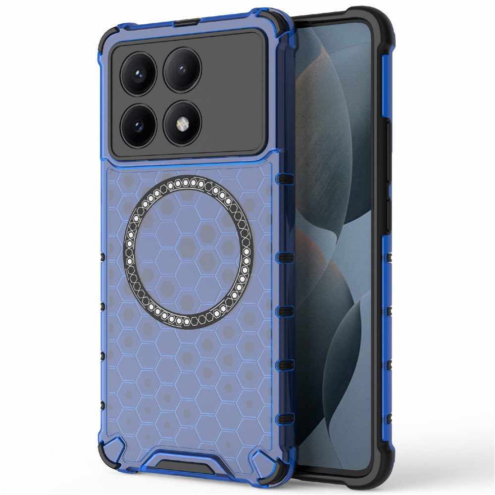 For Xiaomi Redmi K70E 5G / Poco X6 Pro 5G Magnetic Phone Case Honeycomb TPU+PC Back Cover