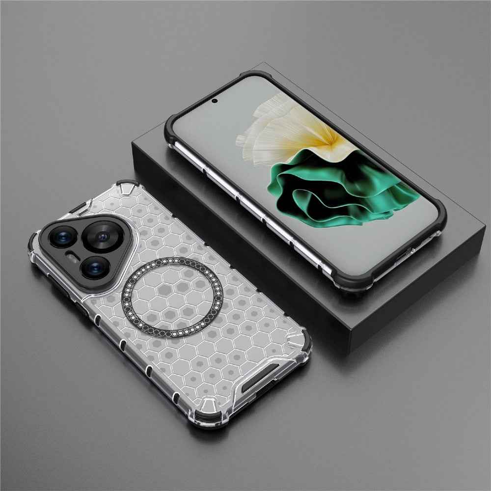 For Huawei Pura 70 Magnetic Case TPU+PC Honeycomb Corner Protection Phone Cover