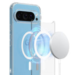 For Google Pixel 9 Pro Magnetic Case Magnetic Case TPU+Acrylic Clear Phone Cover