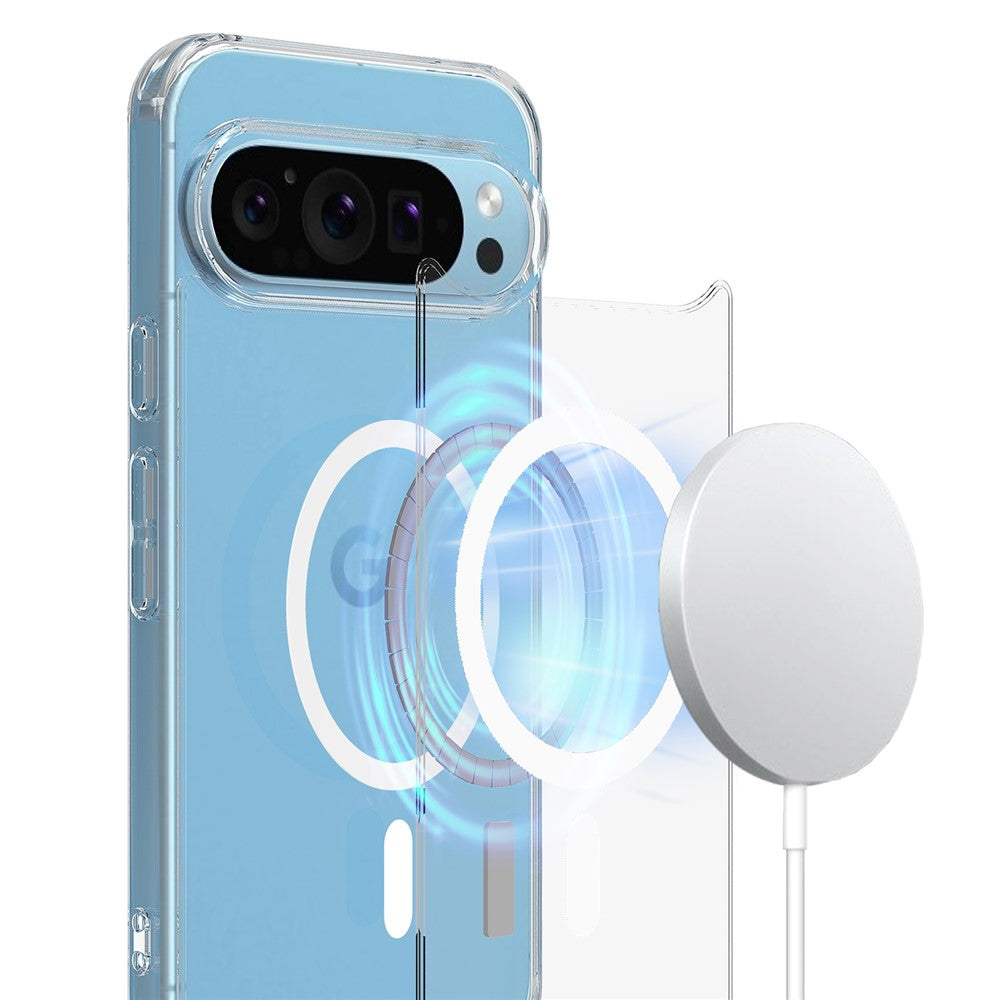 For Google Pixel 9 Pro Magnetic Case Magnetic Case TPU+Acrylic Clear Phone Cover