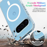 For Google Pixel 9 Pro Magnetic Case Magnetic Case TPU+Acrylic Clear Phone Cover