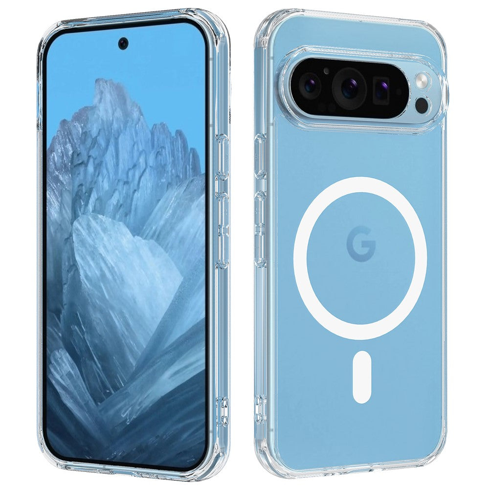 For Google Pixel 9 Pro XL Clear Case Magnetic Case TPU+Acrylic Phone Cover