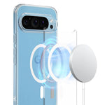 For Google Pixel 9 Pro XL Clear Case Magnetic Case TPU+Acrylic Phone Cover