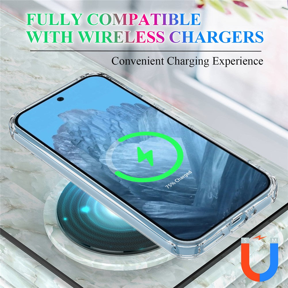 For Google Pixel 9 Pro XL Clear Case Magnetic Case TPU+Acrylic Phone Cover
