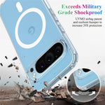 For Google Pixel 9 Pro XL Clear Case Magnetic Case TPU+Acrylic Phone Cover