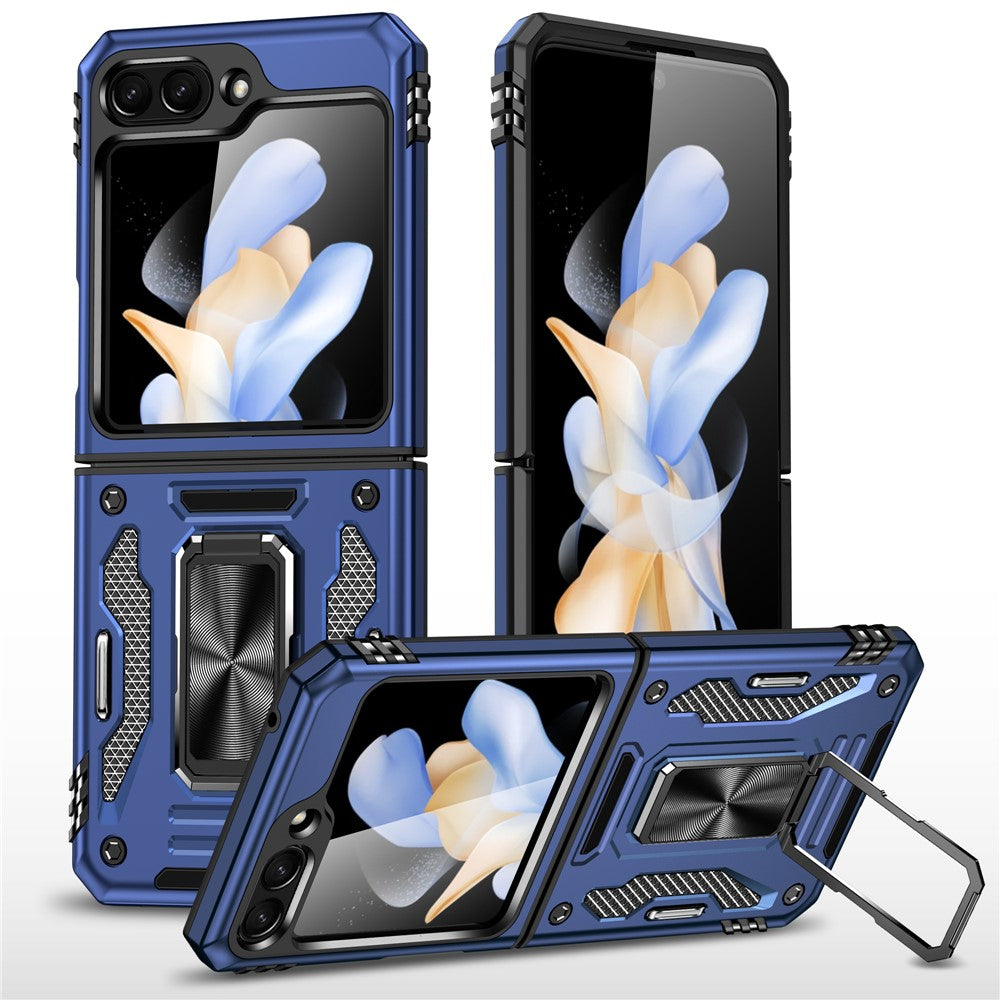 Armor Series For Samsung Galaxy Z Flip7 FE 5G / Z Flip6 5G Case Ring Kickstand PC+TPU Phone Cover