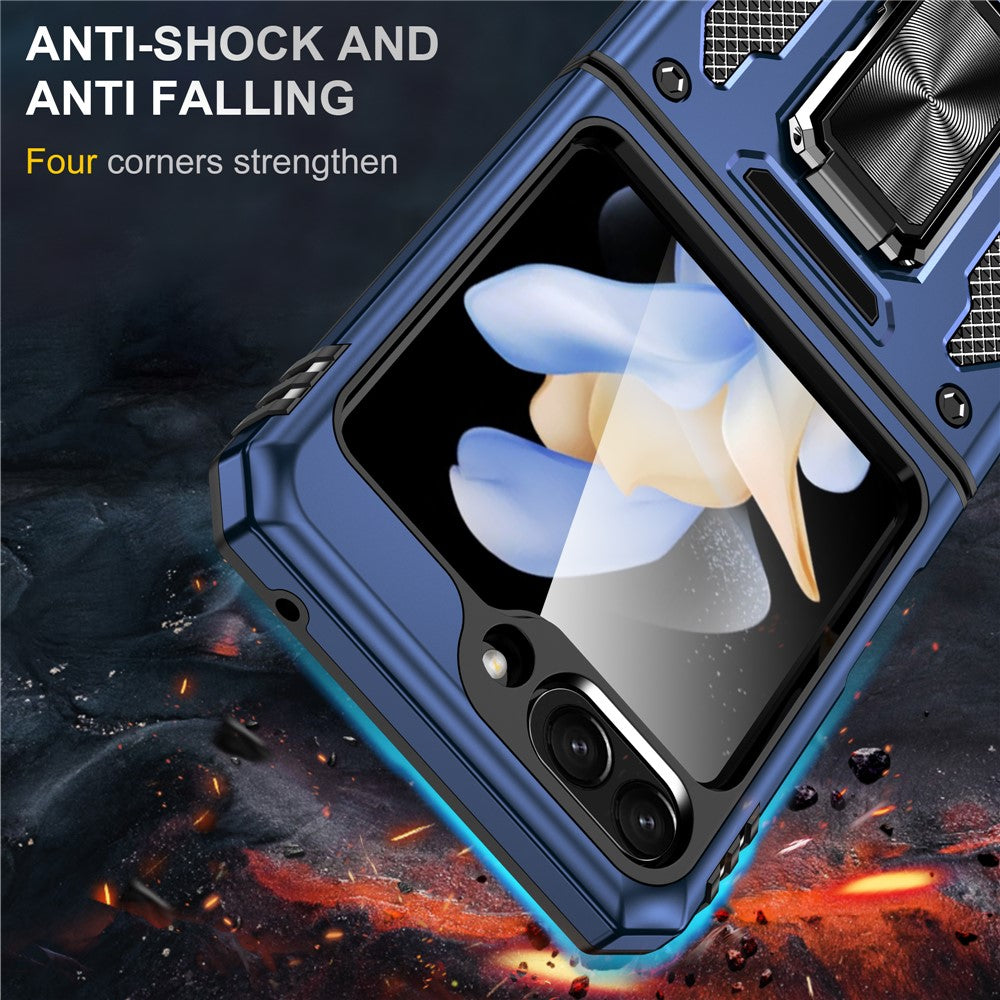 Armor Series For Samsung Galaxy Z Flip7 FE 5G / Z Flip6 5G Case Ring Kickstand PC+TPU Phone Cover