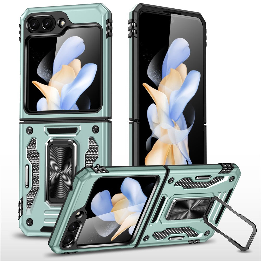 Armor Series For Samsung Galaxy Z Flip7 FE 5G / Z Flip6 5G Case Ring Kickstand PC+TPU Phone Cover