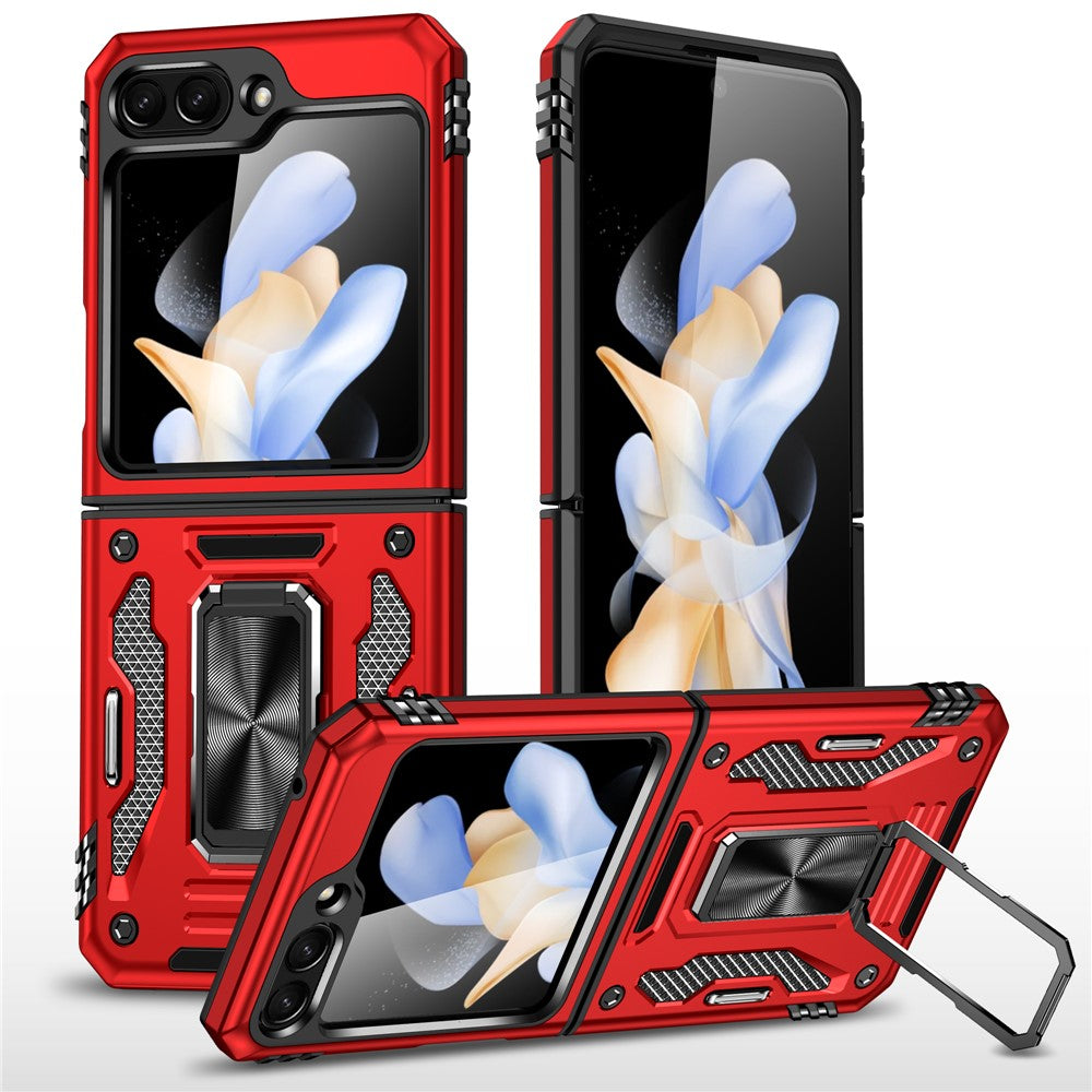 Armor Series For Samsung Galaxy Z Flip7 FE 5G / Z Flip6 5G Case Ring Kickstand PC+TPU Phone Cover