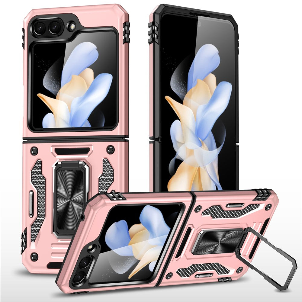 Armor Series For Samsung Galaxy Z Flip7 FE 5G / Z Flip6 5G Case Ring Kickstand PC+TPU Phone Cover