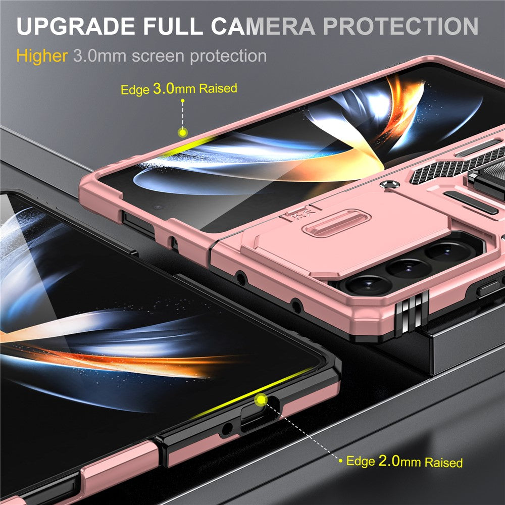 Armor Series For Samsung Galaxy Z Fold6 5G Kickstand Case Slide Lens Cover PC+TPU Phone Shell