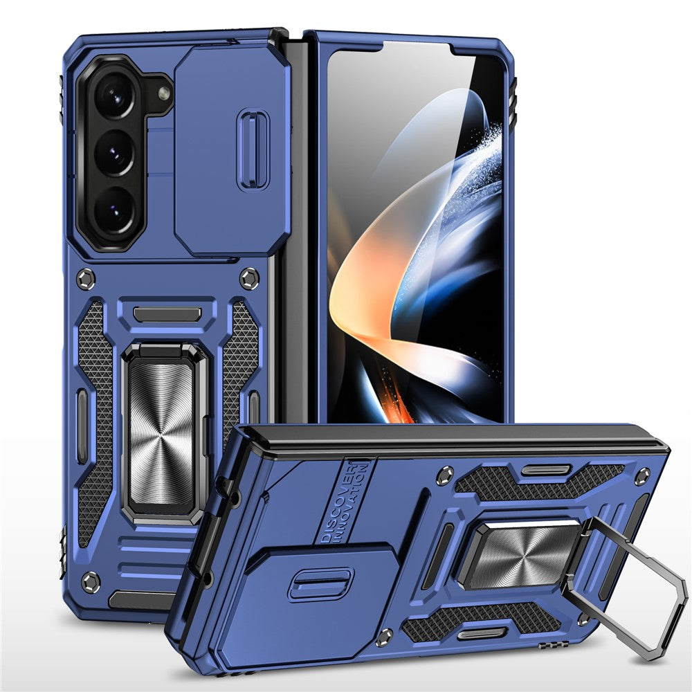 Armor Series For Samsung Galaxy Z Fold6 5G Kickstand Case Slide Lens Cover PC+TPU Phone Shell