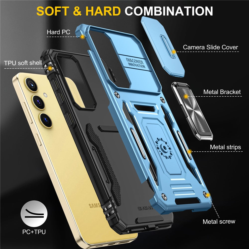 Armor Series til Samsung Galaxy A25 5G (Global) (161,0 X 76,5 X 8,3 mm) PC+TPU-mobilcover med linse- og privatlivsbeskyttelse