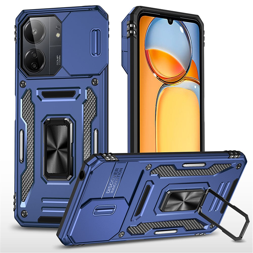Armor Series For Xiaomi Redmi 13C 4G / 5G / 13R 5G / Poco M6 5G / Poco C65 4G Phone Case with Slide Camera Cover