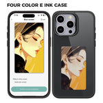 For iPhone 15 Pro Max Phone Case with E Ink Display 4-Color NFC DIY Phone Cover