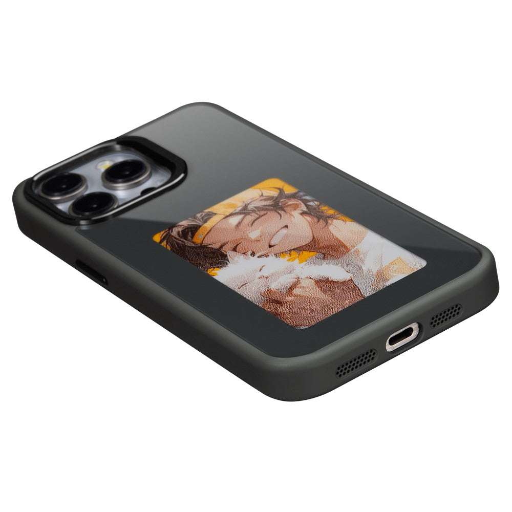 For iPhone 15 Pro Max Phone Case with E Ink Display 4-Color NFC DIY Phone Cover