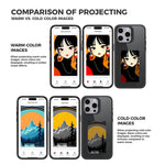 For iPhone 15 Pro Max Phone Case with E Ink Display 4-Color NFC DIY Phone Cover