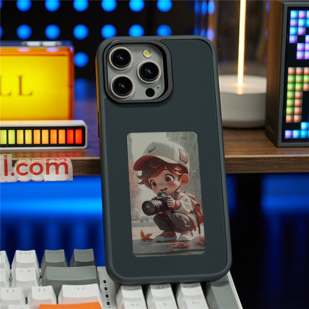 E Ink Case for iPhone 13 Pro Max 4-Color NFC Projection DIY Screen Display Phone Cover