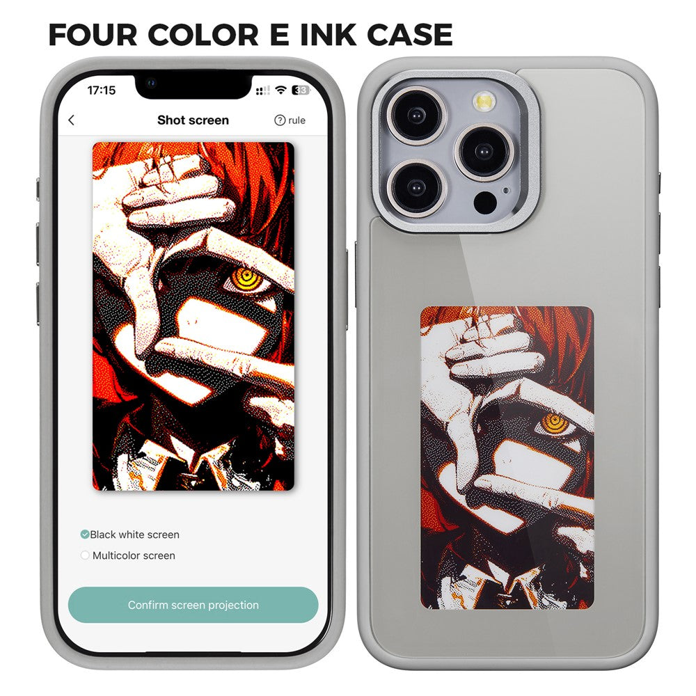 E Ink Case for iPhone 13 Pro Max 4-Color NFC Projection DIY Screen Display Phone Cover