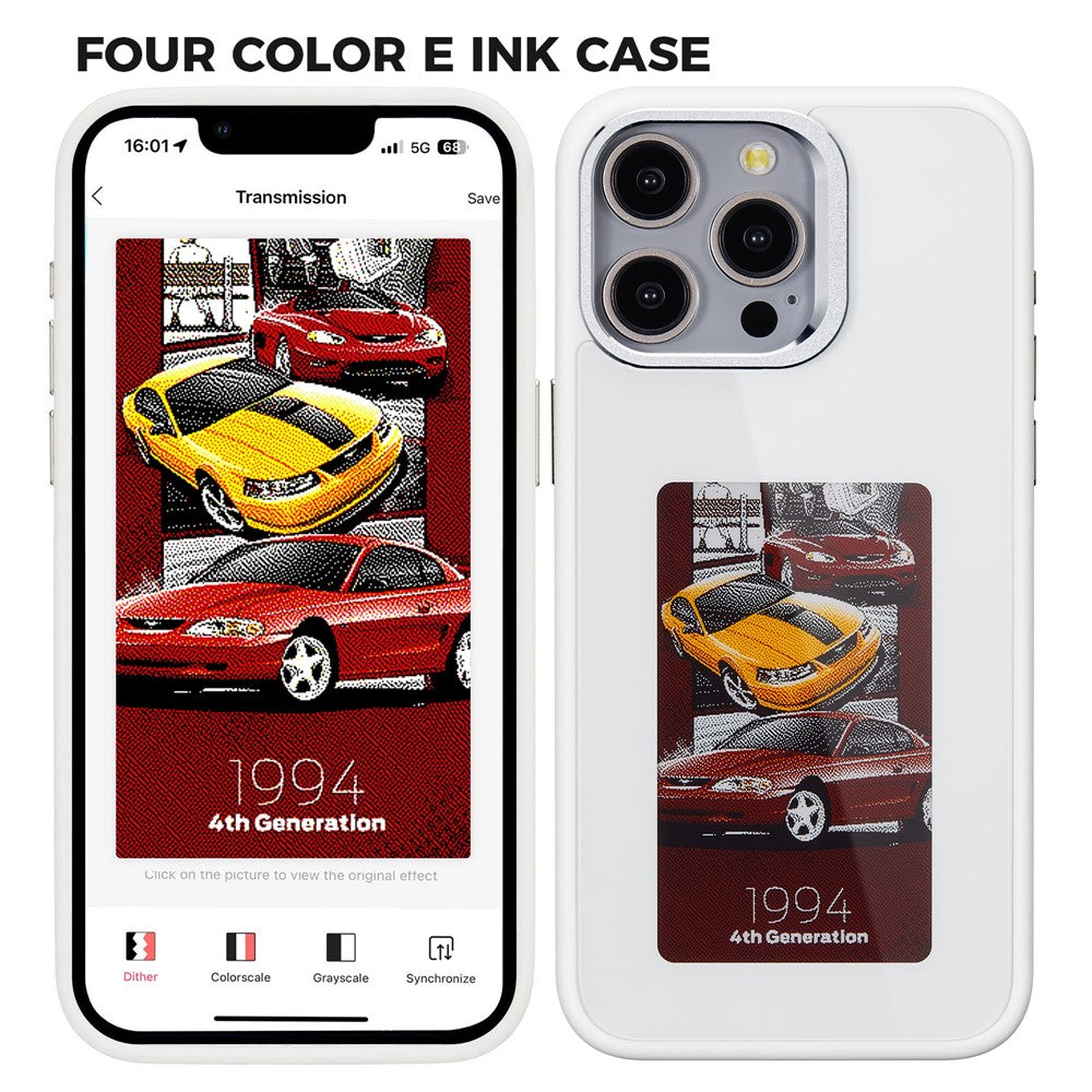 E Ink Case for iPhone 13 Pro Max 4-Color NFC Projection DIY Screen Display Phone Cover