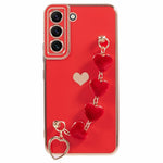 For Samsung Galaxy S22 5G Shockproof Case Electroplating TPU Phone Cover with Strap