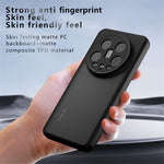 For Xiaomi 14 Ultra Case Skin-Touch TPU + PC Matte Phone Back Cover, Transparent Black